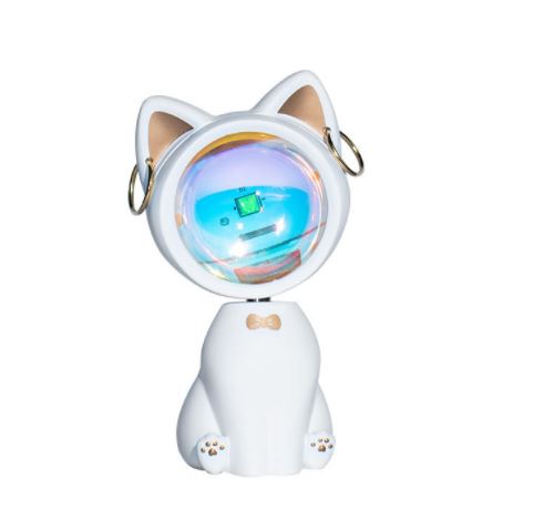 Lampe Projecteur LED FONGWAN Veilleuse de coucher de soleil pour Enfant Chambre - chat blanc 11cm