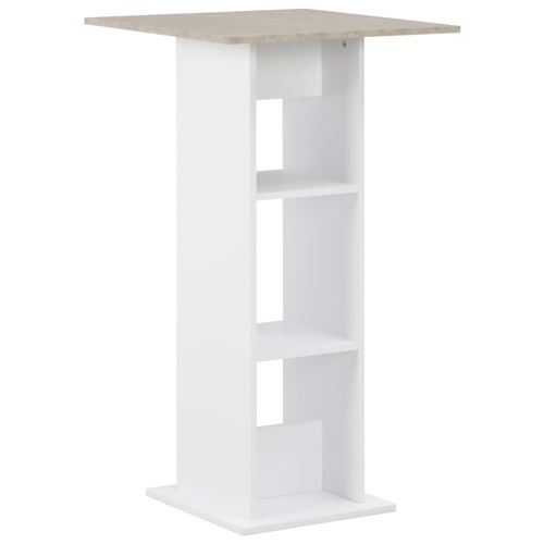 VidaXL Table de bar Blanc et béton 60x60x110 cm