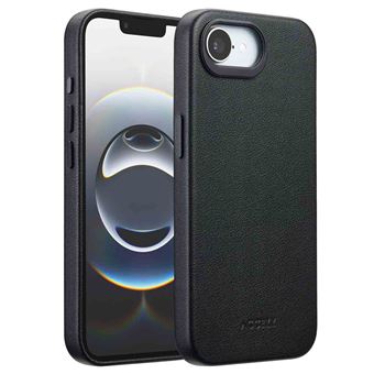 Accezz Coque arrière en cuir avec MagSafe pour  iPhone 17e / 16e - Onyx Black - 1