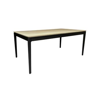 Table de repas rectangulaire PIROTAIS chêne massif et laqué - 180/280L x 100P - 1