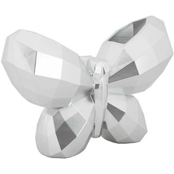 Vase en polyrésine argenté Butterfly 22.5 x 8 x 15 cm - 1