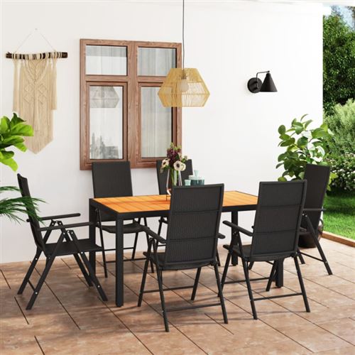 Non Communiqué Noir/Marron Vidaxl 7-Delige Tuinset Zwart En Bruin3060055