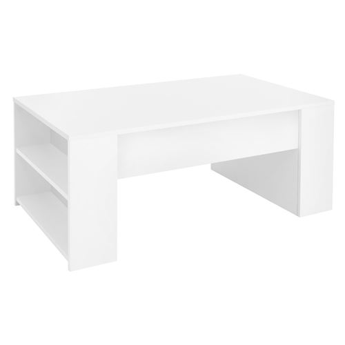 ML-Design Table Basse de Salon Blanc 110x60x42 cm, MDF, Table