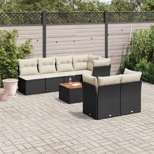 Non Communiqué Noir Vidaxl Salon De Jardin Modulable - Lot De 8 Pièces - Résine Tressée - 7 Personnes - 62 X 62 X 69 Cm