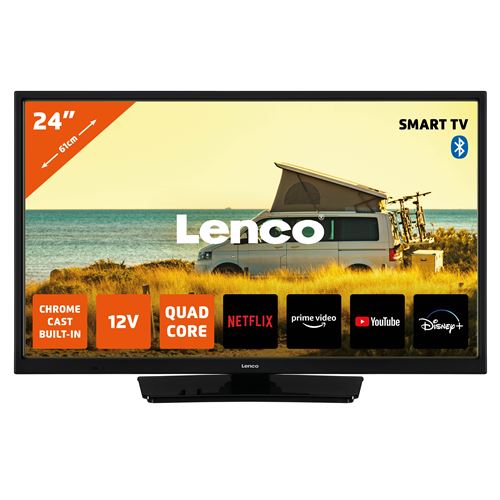 24 Smart TV Android avec adaptateur voiture 12 V Lenco LED 2463BK (V2) Noir
