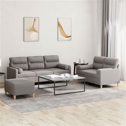 Non Communiqué Taupe Vidaxl Ensemble De Canapés 3 Pcs Avec Coussins Tissu3201631