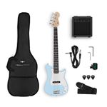 VISIONSTRING Kit Guitare Basse Electrique 3/4 pour Enfants avec Ampli 10W et Accessoires - Pack Complet Bleu