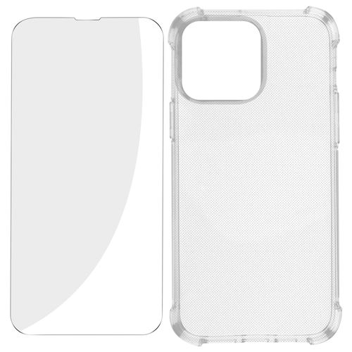 Pack Protection pour iPhone 14 Pro Coque Renforcée + Verre Trempé Avizar Transparent