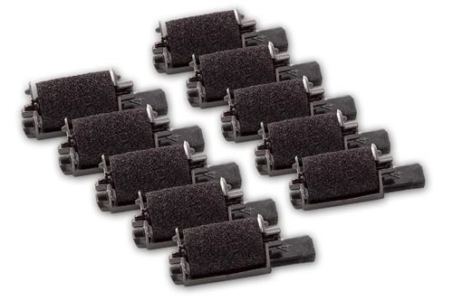 vhbw 10x Rouleaux d'encre noir compatible avec Canon CP 13, CP 14, EI300, MP 120 DH calculatrice de poche, caisse enregistreuse