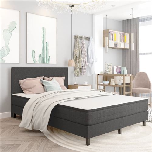 Vidaxl Sommier &Agrave; Lattes De Lit Gris Fonc&eacute; Tissu 160x200 Cm