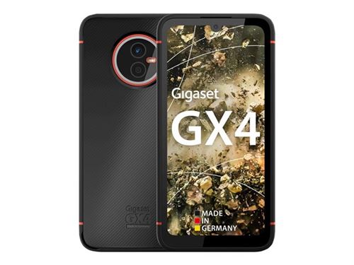 Gigaset GX4 - 4G smartphone - double SIM - RAM 4 Go / Mémoire interne 64 Go - microSD slot - Écran LCD - 6.1 - 1560 x 720 pixels (60 Hz) - 2x caméras arrière 48 MP, 8 MP - front camera 16 MP - noir