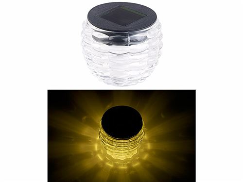 Photophore en verre à LED à alimentation solaire, Ø 8 cm Liora