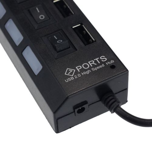 7 Ports LED USB 2.0 Adaptateur marche / arrêt pour PC portable BK Pealer10