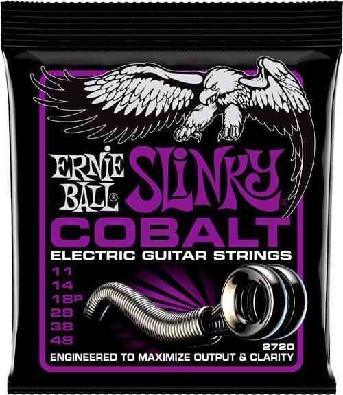 Ernie Ball 2720 - Jeu de cordes électriques - Slinky Cobalt - Power Slinky 11-48