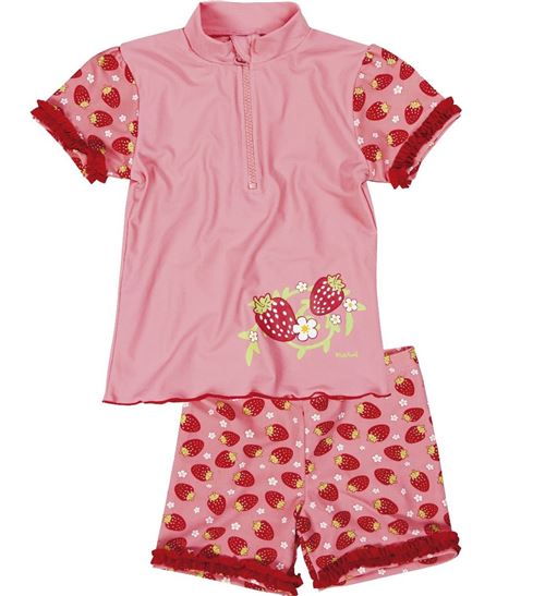 Playshoes maillot de bain avec fraises rose résistant aux UV