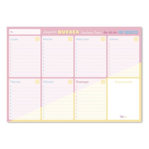 Bloc-Notes Semainier A4 Carouge Blue & Pink