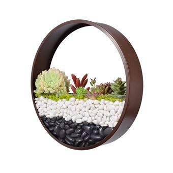 Get Wallpaper Rrshun Pot De Fleurs Mural Rond En Verre Vase Mural En Metal Fer For iPhone Free