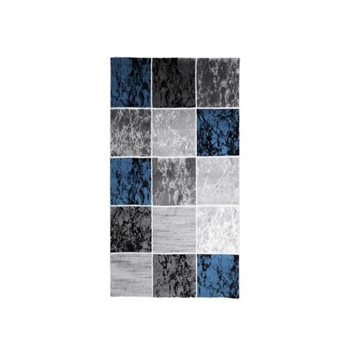 SUBWAY CUBE Tapis de couloir en polypropylene - 80 x 150 cm - Bleu