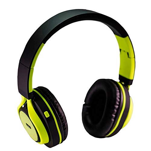 CoolBox CoolHead - Koptelefoon met micro - over oor - Bluetooth - draadloos - limoen