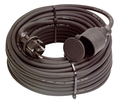 As-Schwabe 60375 Rallonge électrique Caoutchouc 40m H07RN-F 3G1,5, Noir, IP44 Chantier (Import Allemagne)