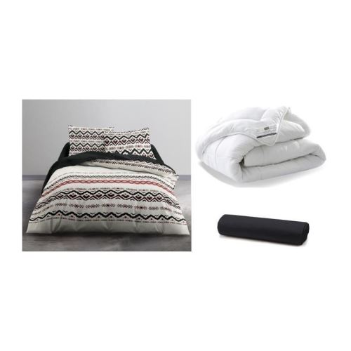 TODAY Pack complet YORHN 220x240cm - Couette + Parure de couette + Drap Housse Coton