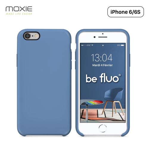 Coque iPhone 6/6S Moxie BeFluo® Coque Silicone Liquide Fine et Légère, Anti-chocs et Anti-rayures - Bleu Acier
