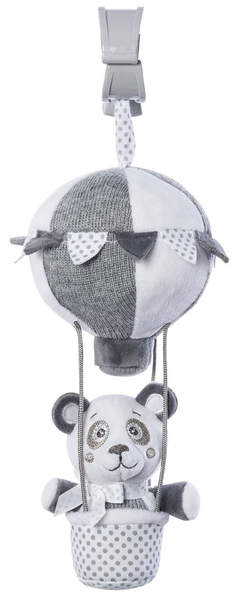 Saro figure suspendue montgolfière avec hochet ours gris