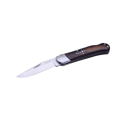 Couteau de chasse pliant - manche en bois - acier inoxydable, bois - Coffret cadeau