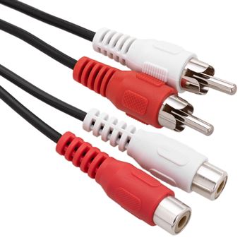Câble Audio Stéréo 1,5 M - 2 RCA Mâle Vers 1 Jack 3,5 Mm - Adaptateur Pour PC, TV, Home Cinéma