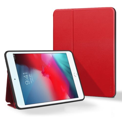 Etui en PU couleur de la fibre rouge avec support pour votre Apple iPad Mini 9.7 (2019)