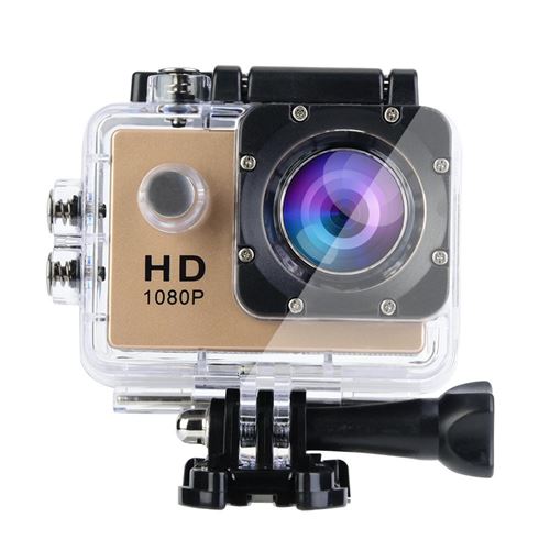 Enregistreur sous-marin étanche pour caméra DV d action sport HD 720P pour la conduite en plongée sous-marine au ski or