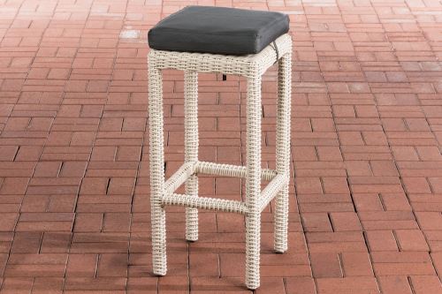 Tabouret de bar pour Jardin Alia 5 mm , Blanc perle/Anthracite