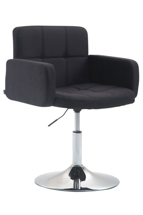 Fauteuil lounge Los Angeles tissu avec piètement tulipe en métal chromé - Siège Noir