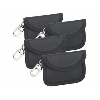 Range Clef Lot De 2 étuis De Clés De Voiture En Cuir Avec Crochet En Métal Pochette Faraday Clé Voiture