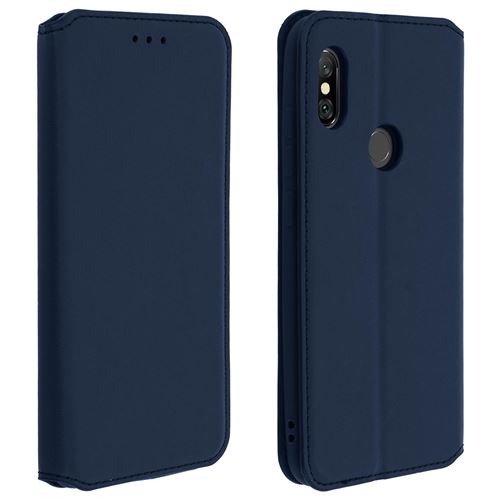Housse Xiaomi Redmi Note 6 Pro Portefeuille Porte Cartes Support - Bleu nuit