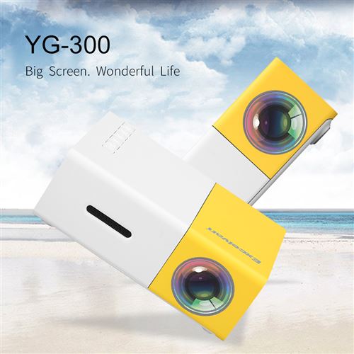 Excelvan Yg300 Mini Projecteur Maison 320 X 240P Support 1080P Av Usb Sd Card Hdmi Interface EU Jaune