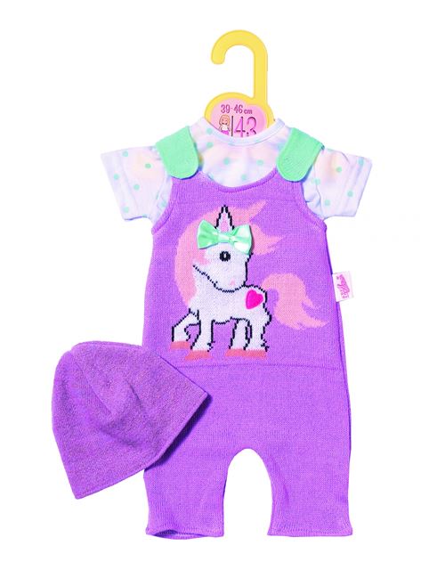 Dolly Moda body tricoté avec casquette 43 cm violet