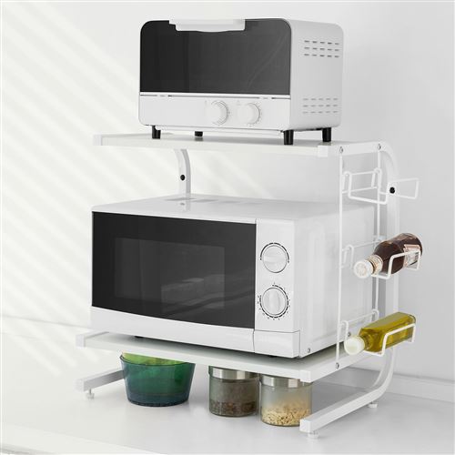 Étagères micro ondes de cuisine Mini-étagère Four Micro-ondes Meuble rangement cuisine de service FRG092-W SoBuy®