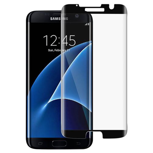 Film de protection incurvé en verre trempé pour Galaxy S7 Edge - Noir