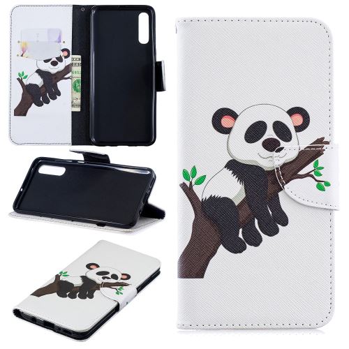 Etui en PU support motif imprimé arbre d'escalade panda pour votre Samsung Galaxy A70