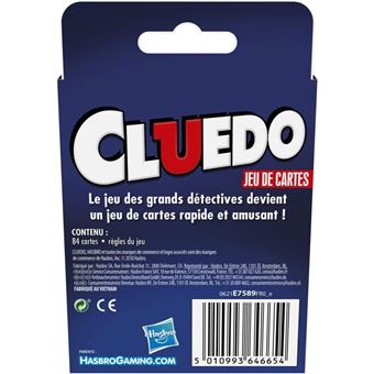 Jeu de cartes Hasbro Cluedo