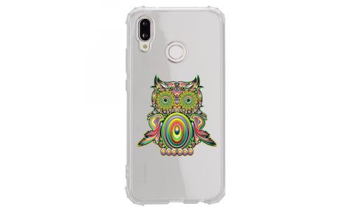 Coque souple pour Huawei P20 Lite avec impression Motifs chouette psychédélique