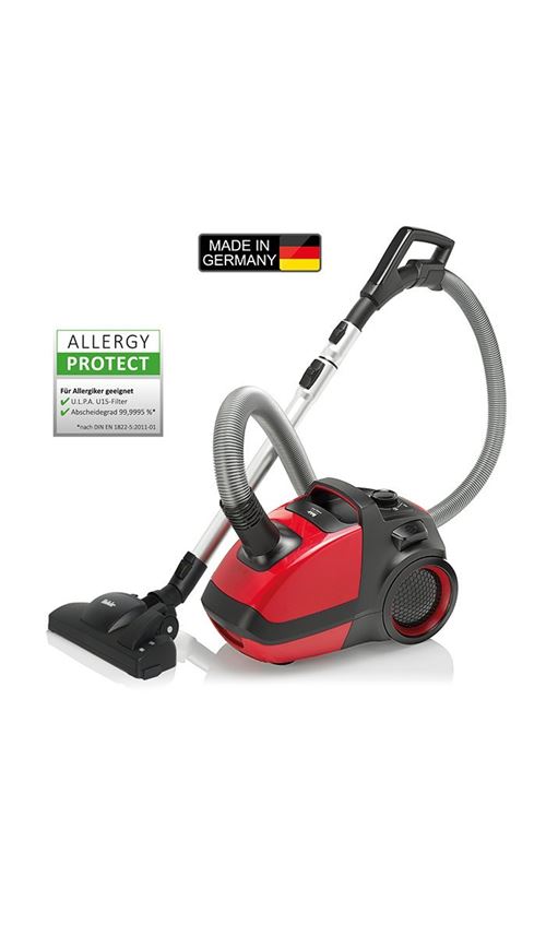 Fakir Prestige 2400 Aspirateur traîneau avec sac, 500 W, rouge/noir