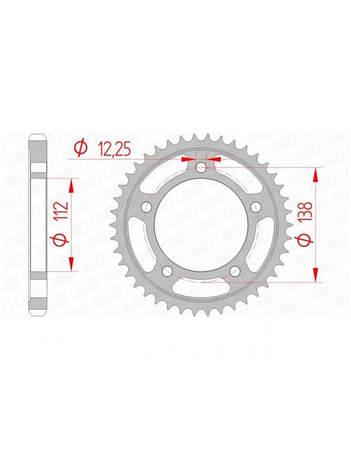 Couronne AFAM 41 dents acier standard pas 530 type 10508
