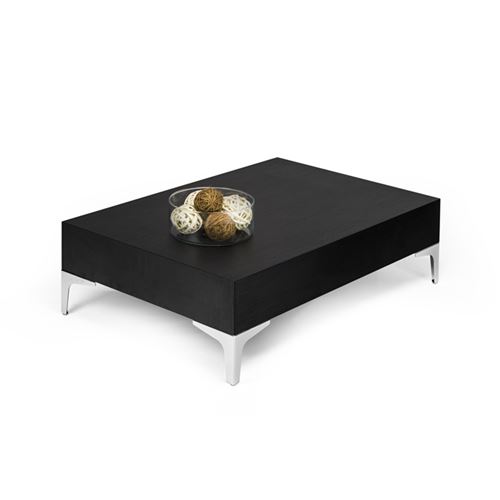 Mobilifiver Table basse, Evolution 90 Chrome, Frêne noir, 90 x 60 x 28 cm, Mélaminé/Acier Chromé, Made in Italy