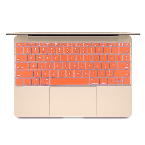 (#101) Soft 12 inch Silicone Keyboard Protective Cover Skin for new MacBook, American Version(Orange)