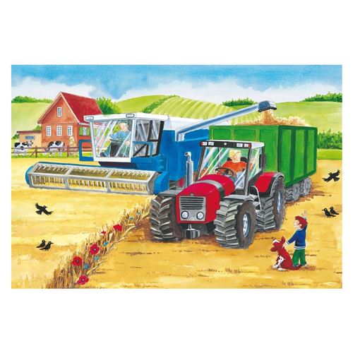 Schmidt Spiele Puzzle 24 Pièces : 3 Puzzles - A La Ferme,