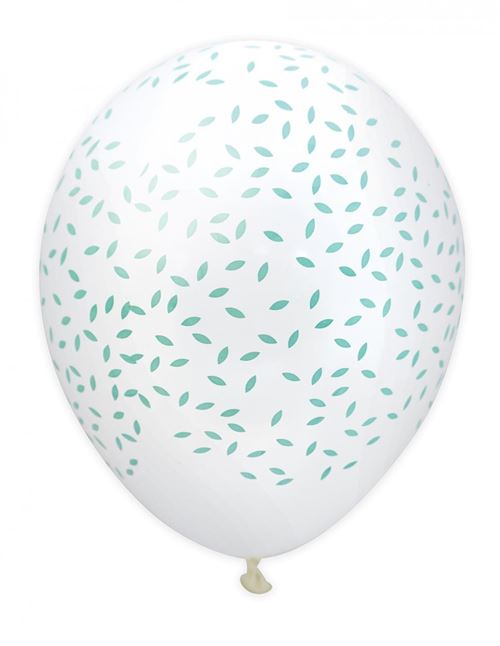 6 ballons de baudruche gonflables Ø 25 cm - Rosaces vertes - ScrapCooking Party