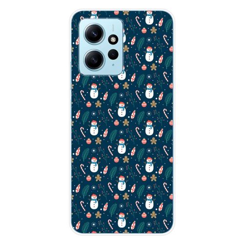 Coque en silicone imprimée compatible Xiaomi Redmi Note 12 4G NO Bonhomme de neige