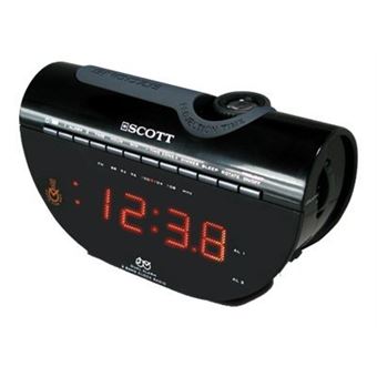 Radio-réveil blanc vintage, réveil musical, horloge numérique des années 80 - France